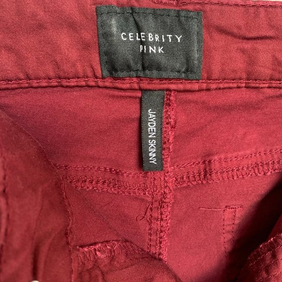 Celebrity Pink Merlot/Maroon Jayden Skinny Jeans - Picture 4 of 7